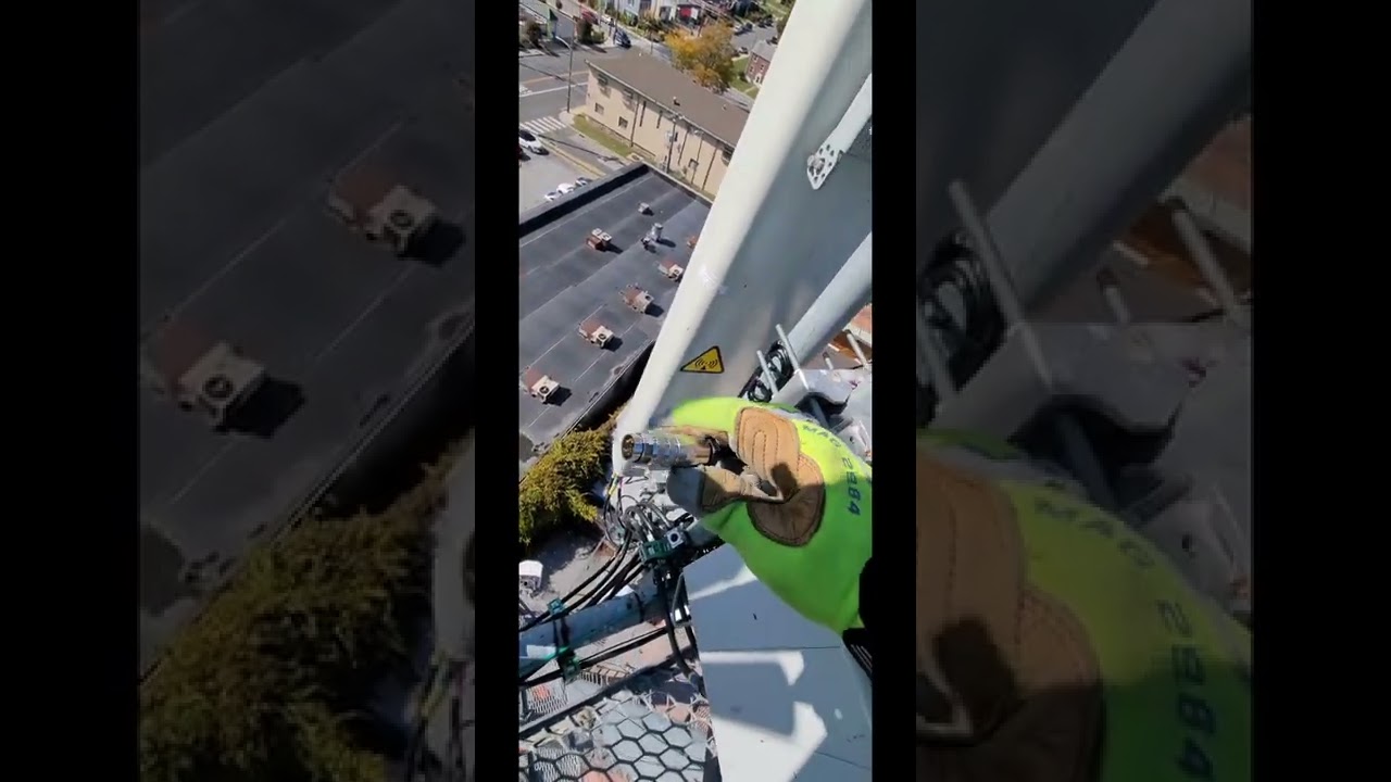 Shorty tower climb and looking at the equipment on top