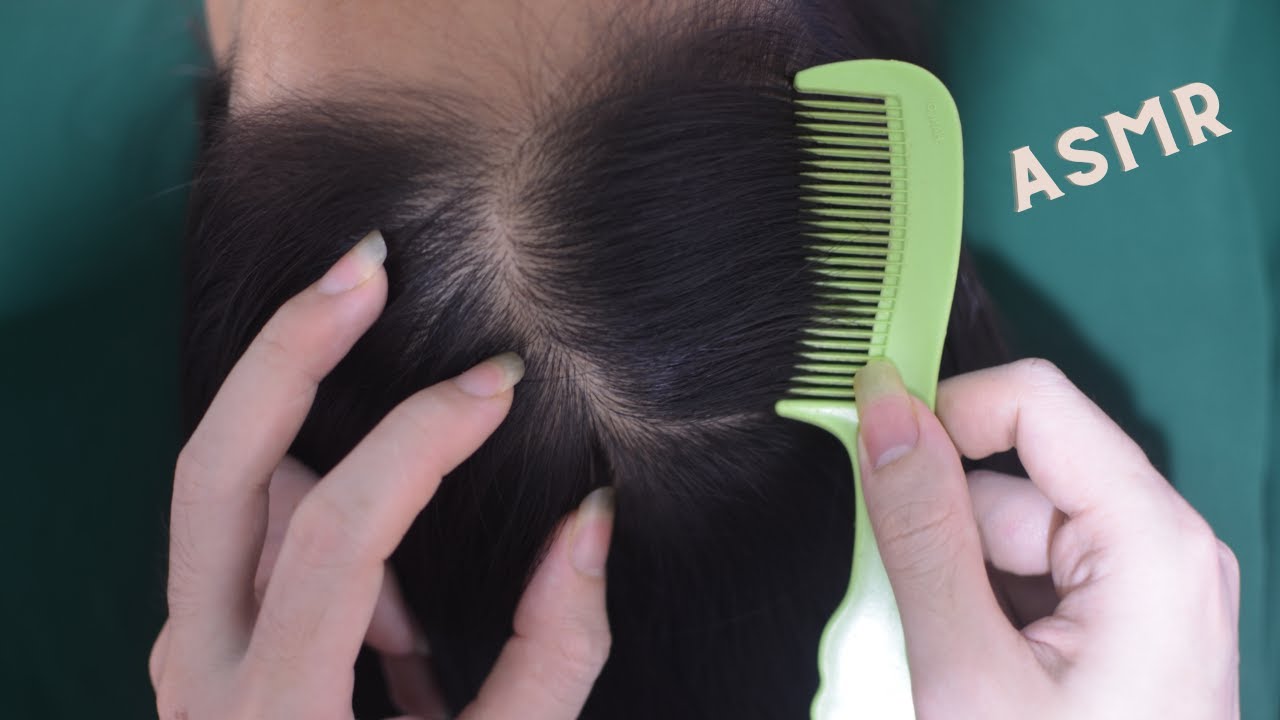 Hair Combing ASMR With Full Hair Sounds, Tingly Scalp Scratching for Stress Relief