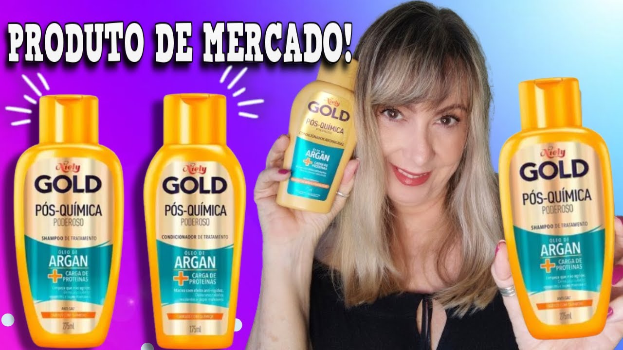 🔸 NIELY GOLD  PÓS QUÍMICA     ANTI-RIGIDEZ Shampoo e condicionador