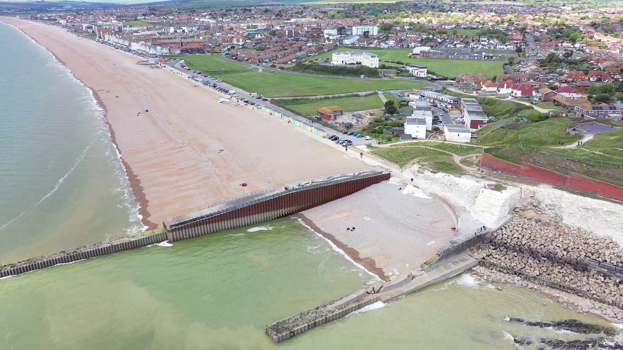 Flying drone video ,Welcome to Seaford ,White cliffs , UK , Seven Sisters ,
