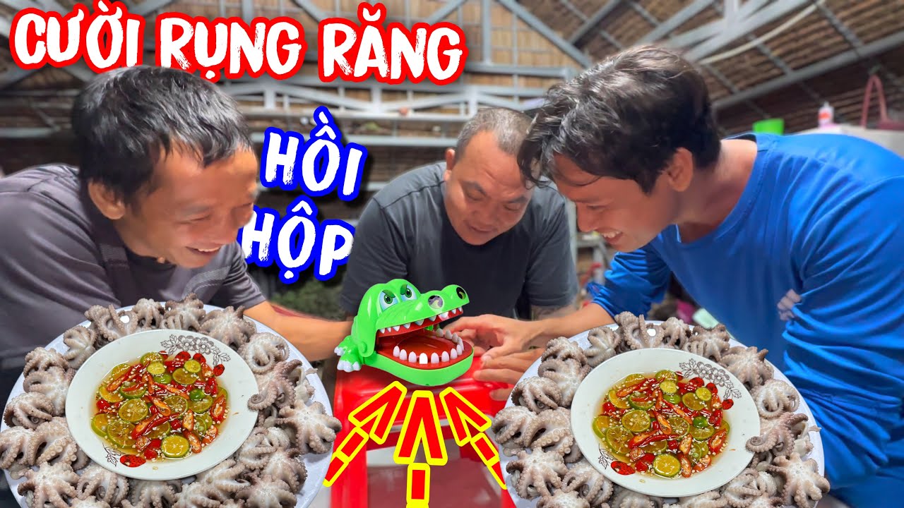 Cười muốn rụng răng với trò chơi hồi hộp nhất nhân phẩm nhịn thèm với món bạch tuộc luộc nước dừa