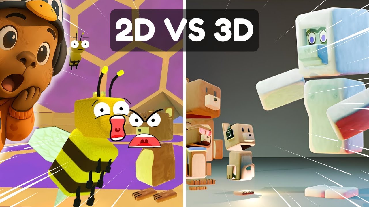 [Reaction] Animasi 2D vs 3D PERTARUNGAN EPIC⁉️ Super Bear Adventure