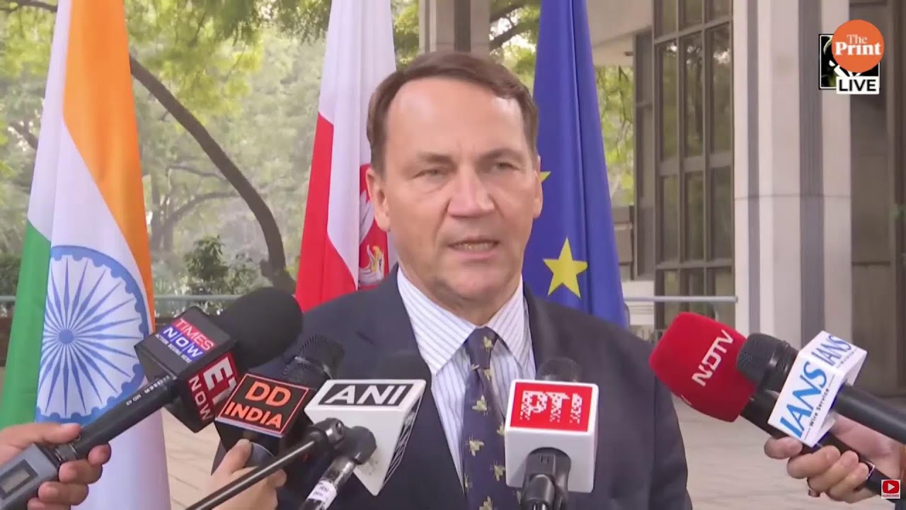 LIVE: Press Briefing by Poland’s Dy PM Radosław Sikorski at Poland Embassy in Delhi