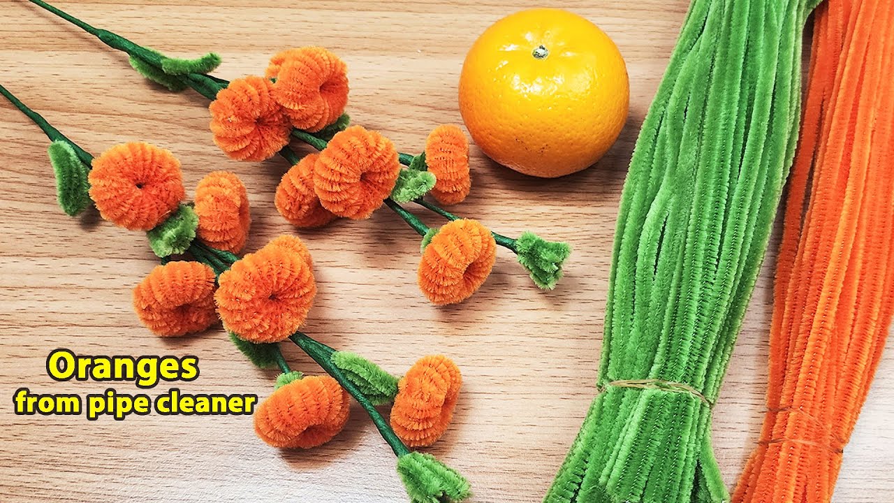 DIY | How to make an Oranges from pipe cleaner | Orange tutorial by handcraft sreyneang