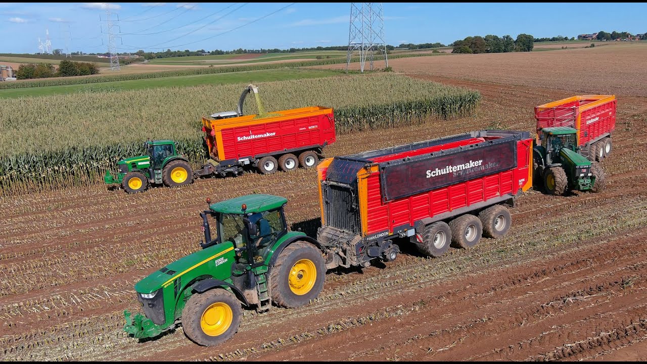 Mais 2023 : Egide London | Claas Jaguar 990 | 10 x John Deere tractor | Mais silage | Maisernte | 4K
