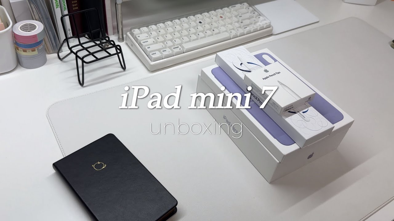 아이패드 미니7 언박싱하기 ㅣ iPad mini7 purple w.스마트폴리오, 애플펜슬프로, 정품펜촉