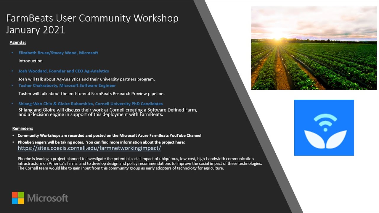 FarmBeats Workshop - 01/2021