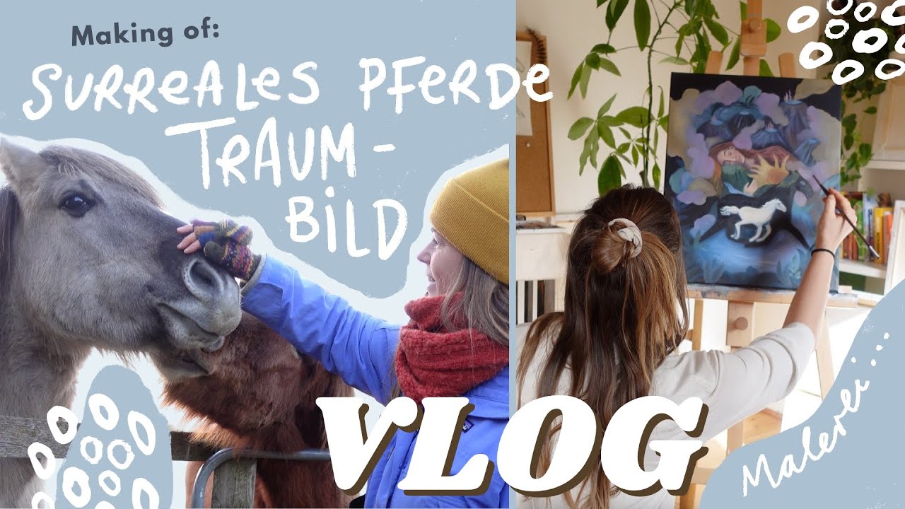 Kunst-Vlog: Mein Atelier ist dort, wo mein Herz schlägt | Pferde malen mit Acryl- und Ölfarben