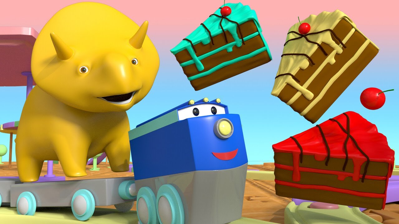 Impara i Colori - Dino fa una TORTA ARCOBALENO