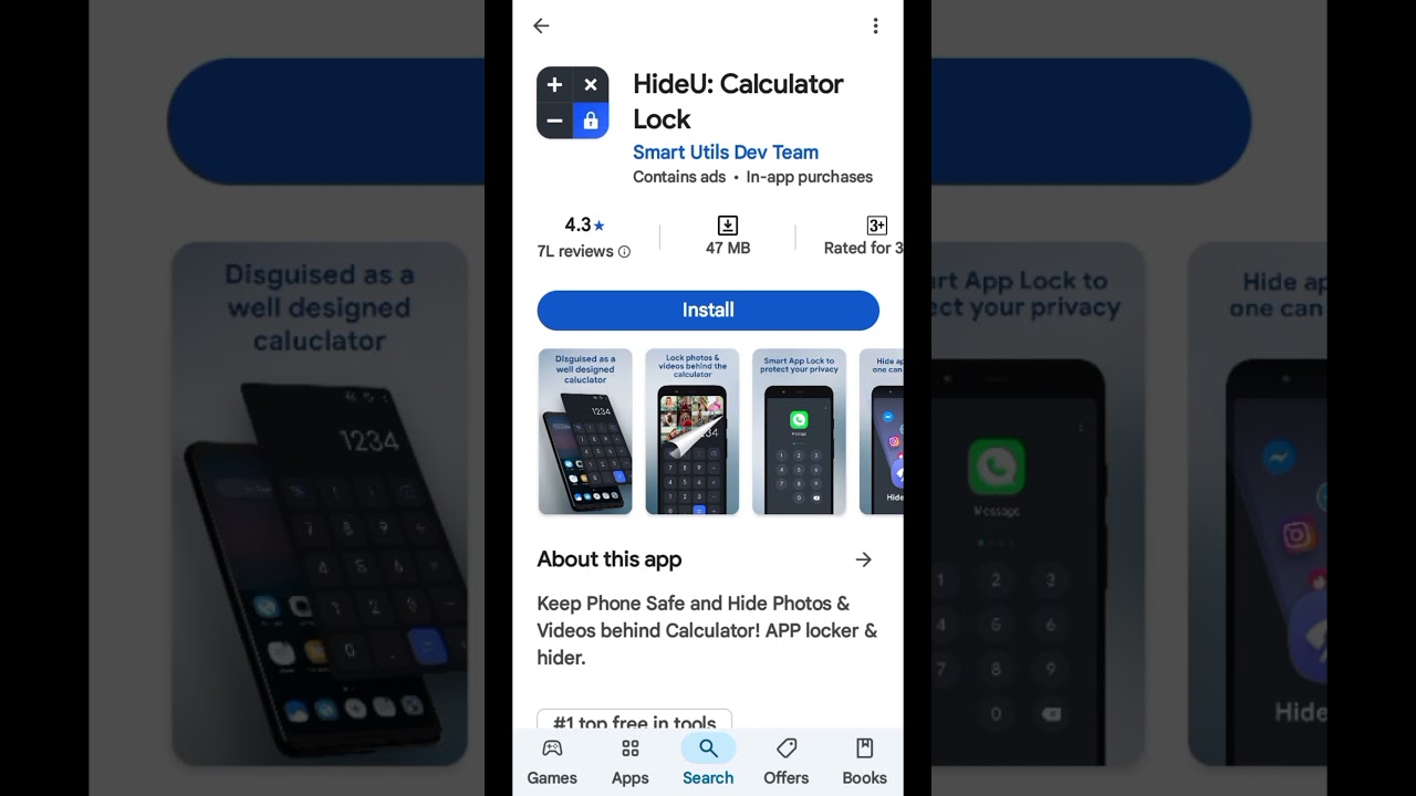 calculator me photos and  app hide 🤯#tech #tricks #calculator #hideapps #secretapps #download