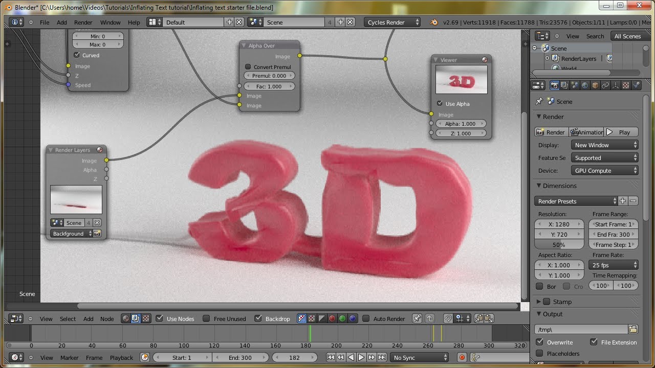 Blender Tutorial: Inflating Text Effect