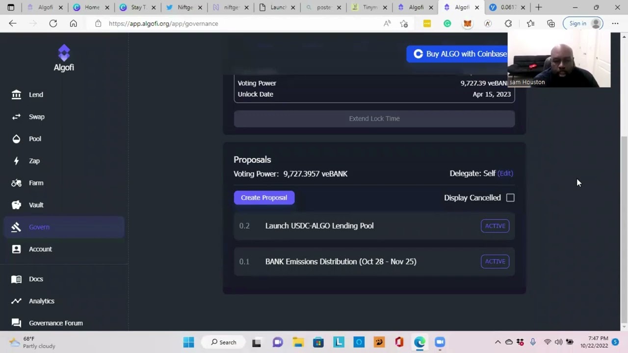 Algofi bank token. stake or not to stake.