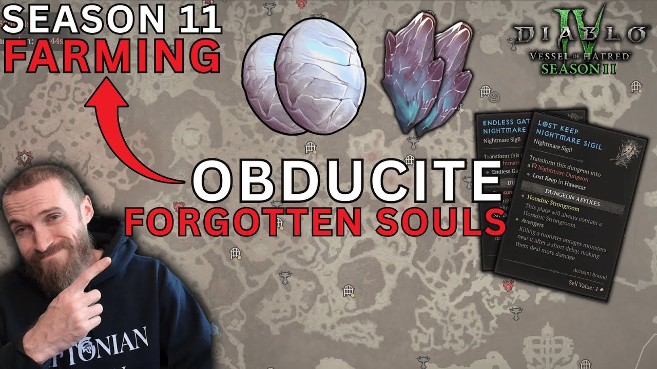 Как быстро добывать обдуциты и Забытые души | Руководство по 11 сезону Diablo 4