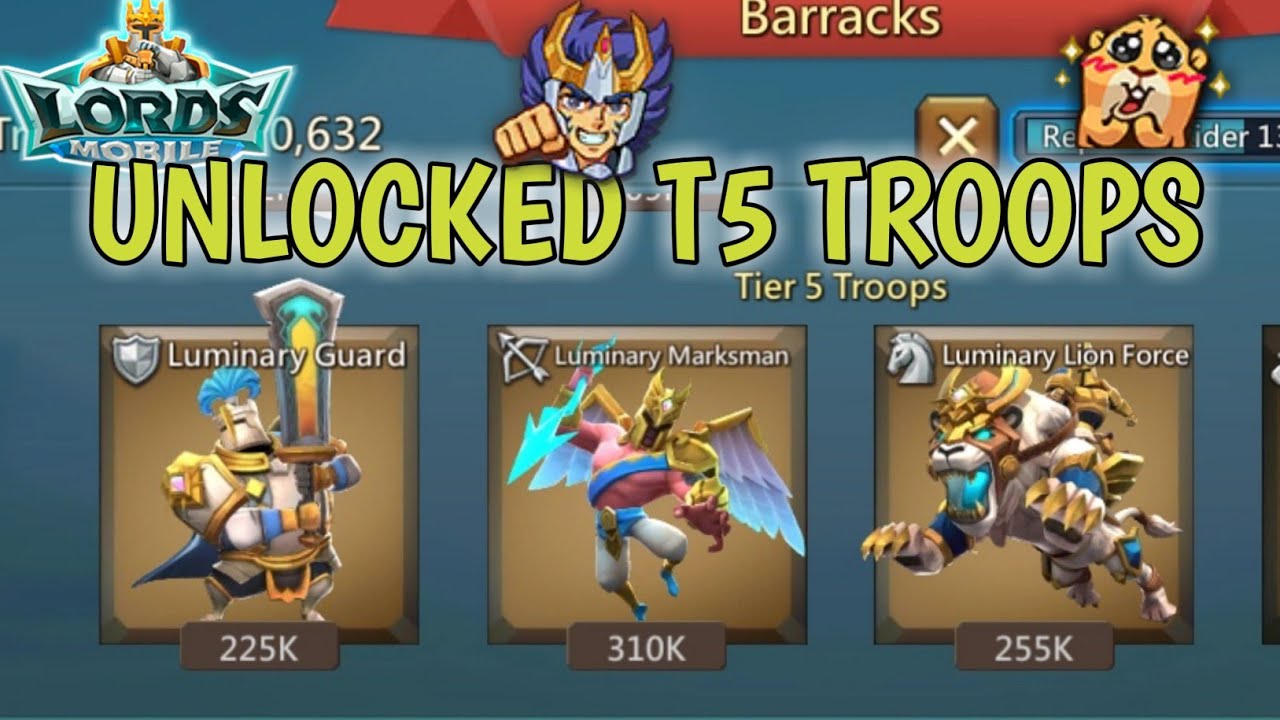 Lords Mobile - F2P Unlocked T5 Troops | T5 Troops Unlock And Train | REX YT Lords Mobile F2P