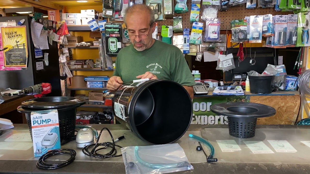 Sight Level & Drain Kit Set Up with DIY Root Spa DWC