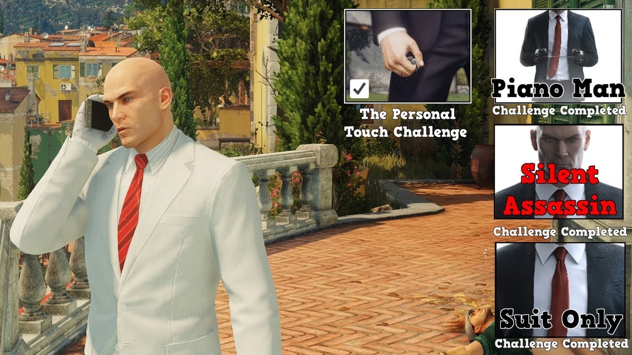 HITMAN The Personal Touch Challenge Sapienza - Fiber Wire, Suit Only, Silent Assassin, Requiem Suit