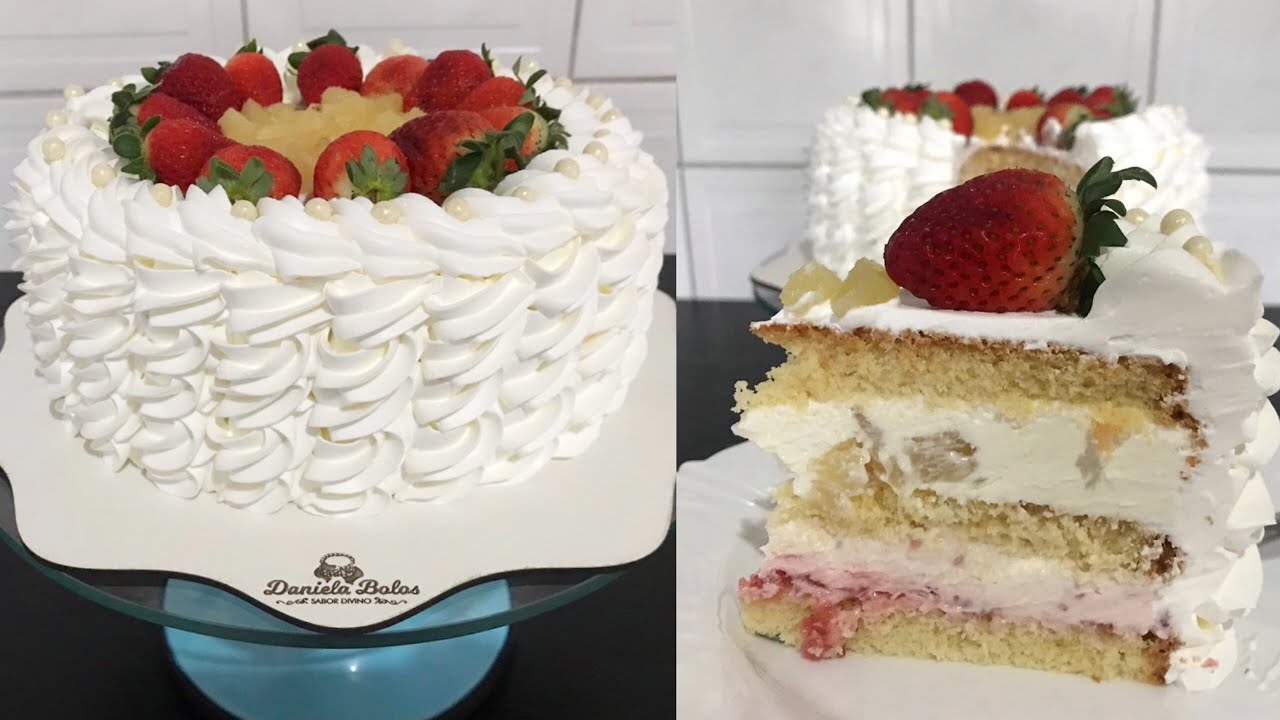 BOLO MOUSSE BRANCO COM MORANGO E ABACAXI | IMPOSSÍVEL RESISTIR
