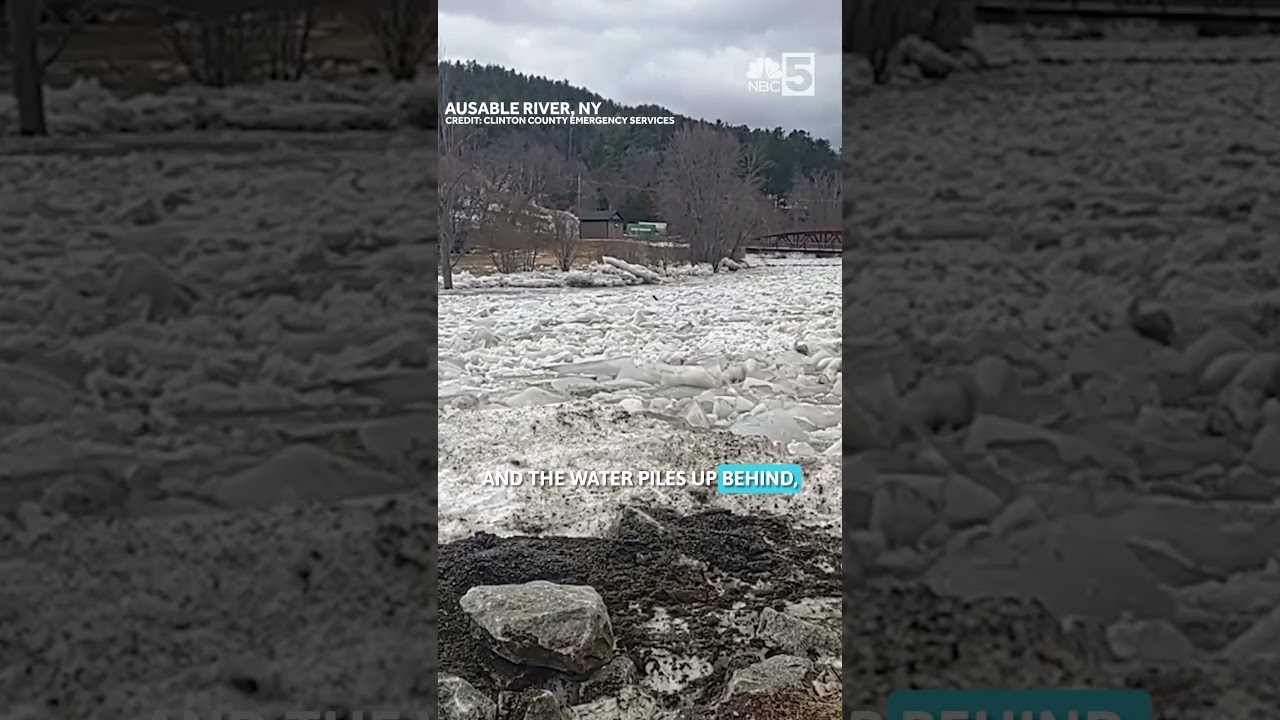 Ice jam: Video shows chunks of ice racing down Ausable River in Northern New York
