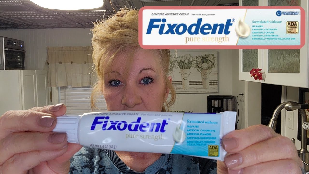 Обзор клея для зубных протезов Fixodent Pure Strength / Лучший ли это клей для зубных протезов?