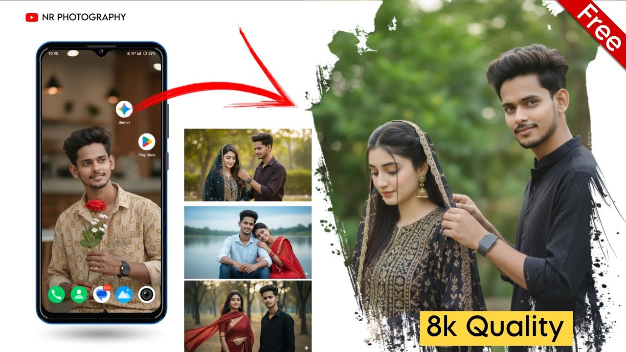 🔥 Google Gemini Trending Ai Couple Image Editing Tutorial & Prompt | Gemini Ai | Nr Photography 