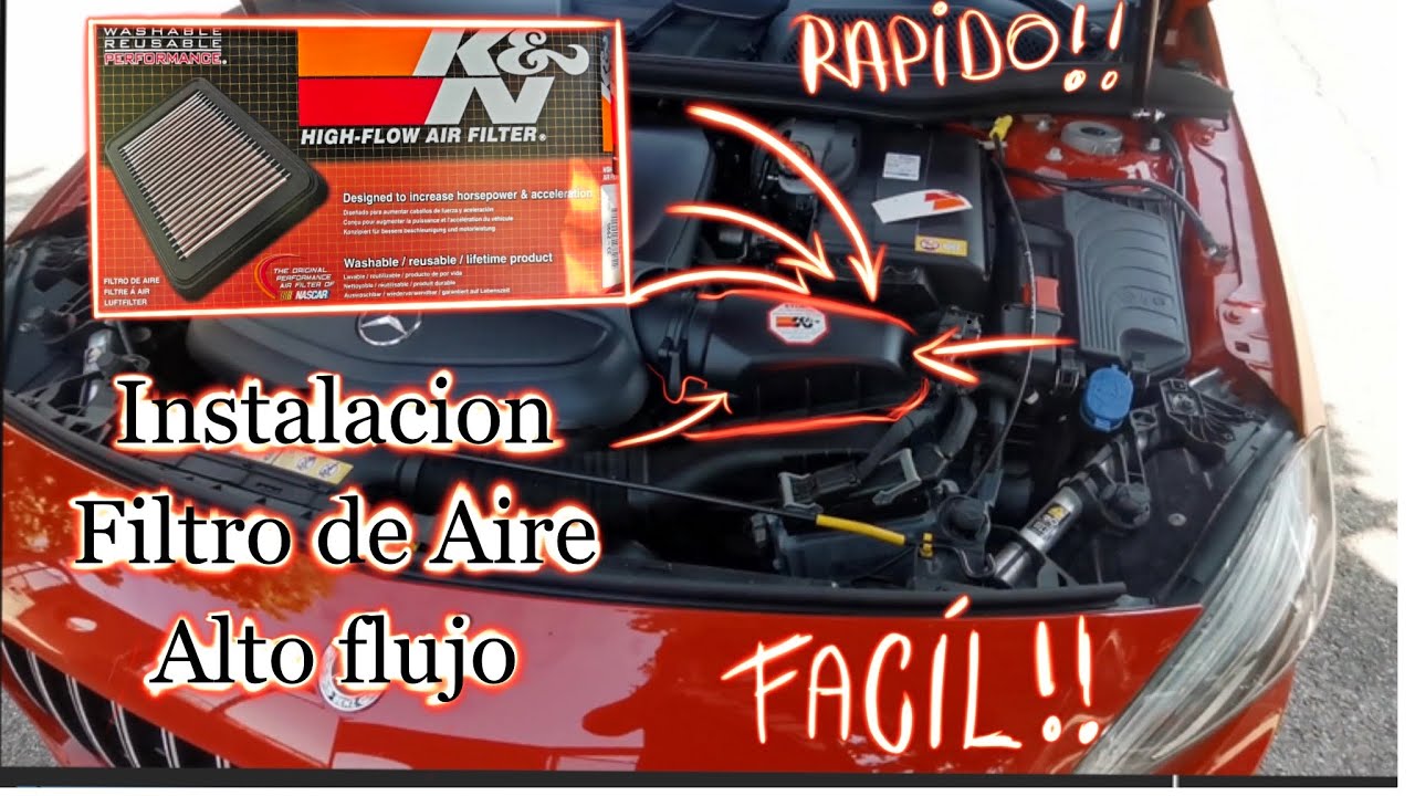 INSTALACION FILTRO DE AIRE  DE ALTO FLUJO | MERCEDES BENZ CLASE A W176