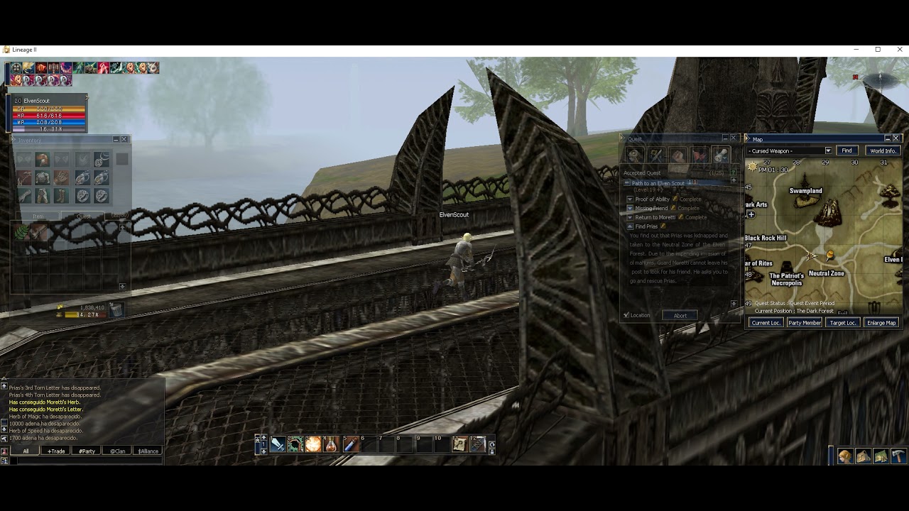 Quest Elven Scout completa 100% en español. ques elfo scout completa. Lineage 2.