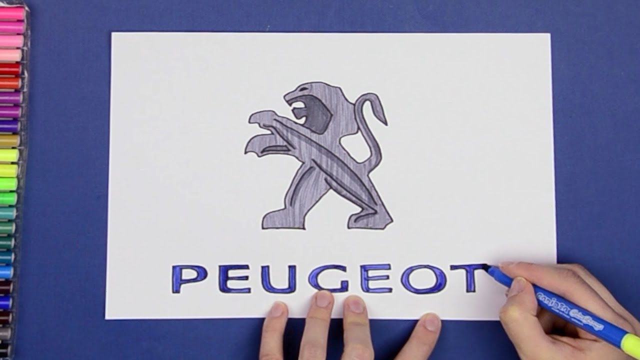 How to draw Peugeot Car Logo