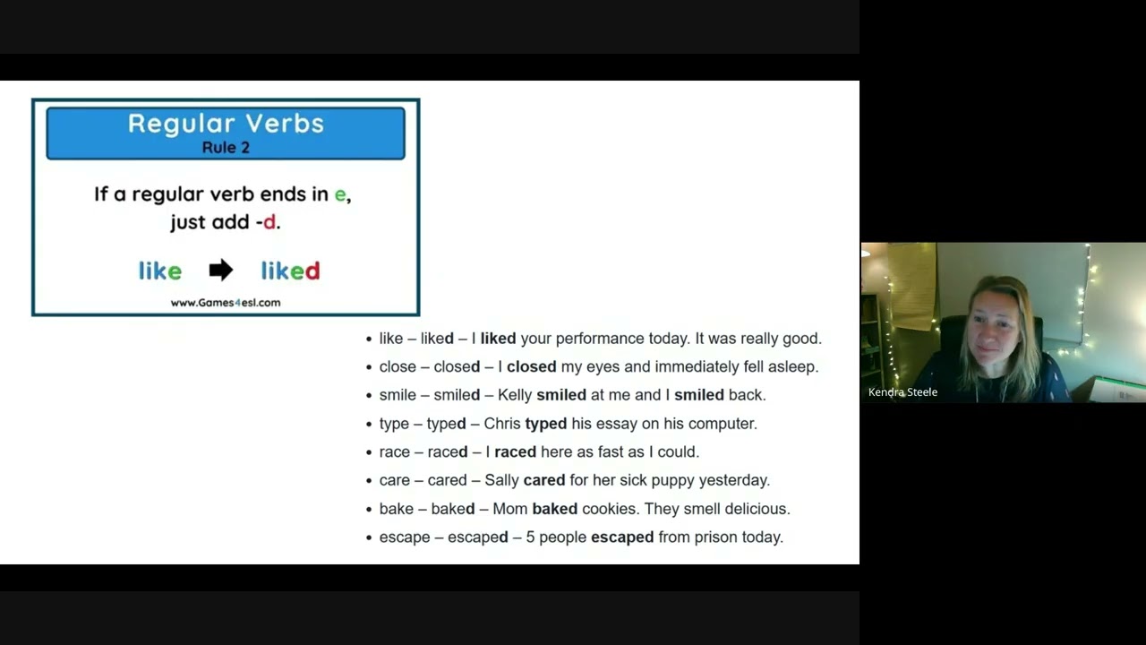 Past Tense - Regular Verbs