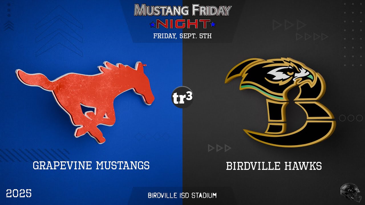 Grapevine Mustangs visit Birdville Hawks - Thu Sep 4 - PreGame 630pm/ Kickoff 7pm