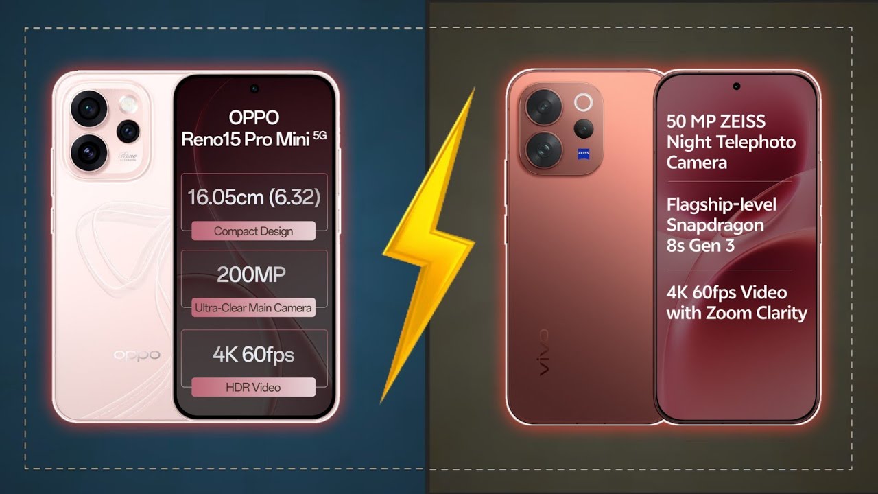 Full Comparison : Oppo Reno 15 Pro Mini Vs Vivo V70 Elite 