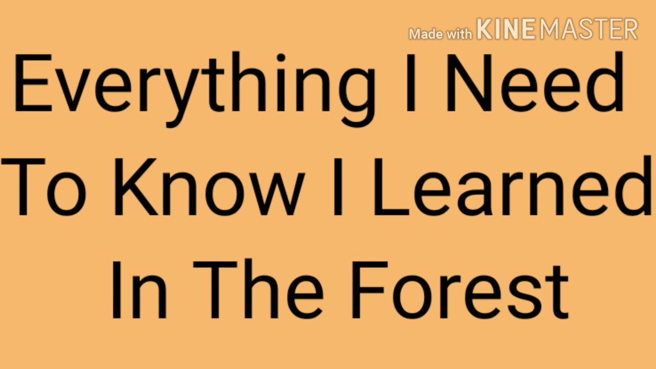 Everything I Need To Know I Learned In The Forest 2nd PUC Summary in Kannada
