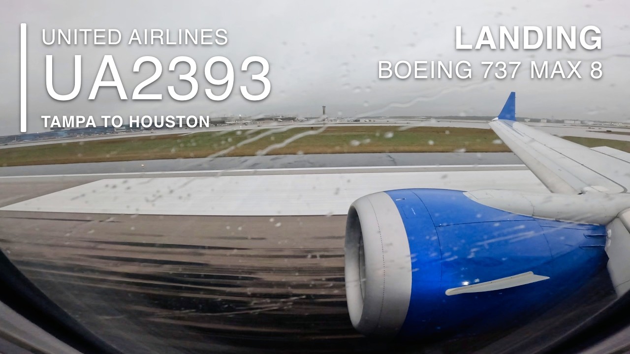 Stormy Landing [4K]: Boeing 737 MAX 8 - George Bush Intercontinental Airport - UA2393 - TPA to IAH