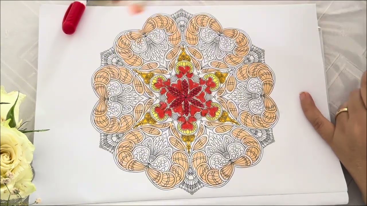 Relaxing Mandala Coloring for Stress Relief | Full Process 🎨 #MandalaArt #ColoringTherapy #Relaxing