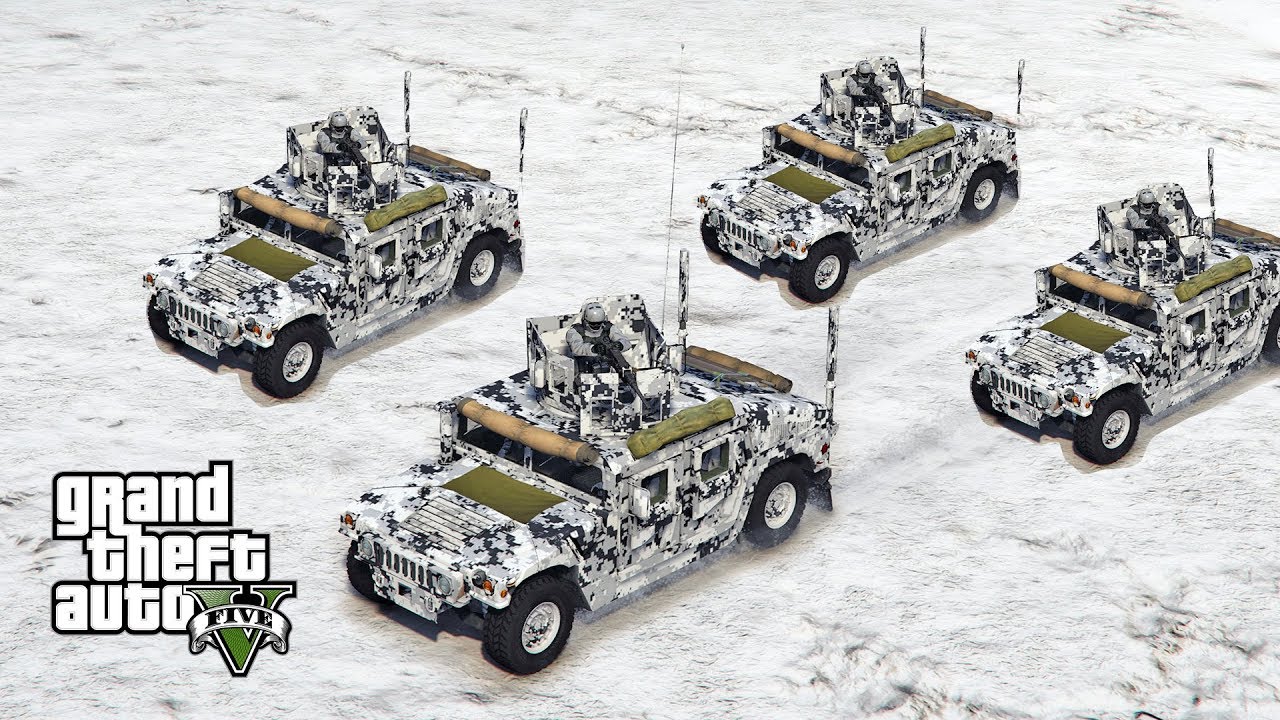 GTA 5 - ARMY Mountain Stealth Mission! Military Patrol Christmas Special Ep. #74 (Snowmobile Mod)