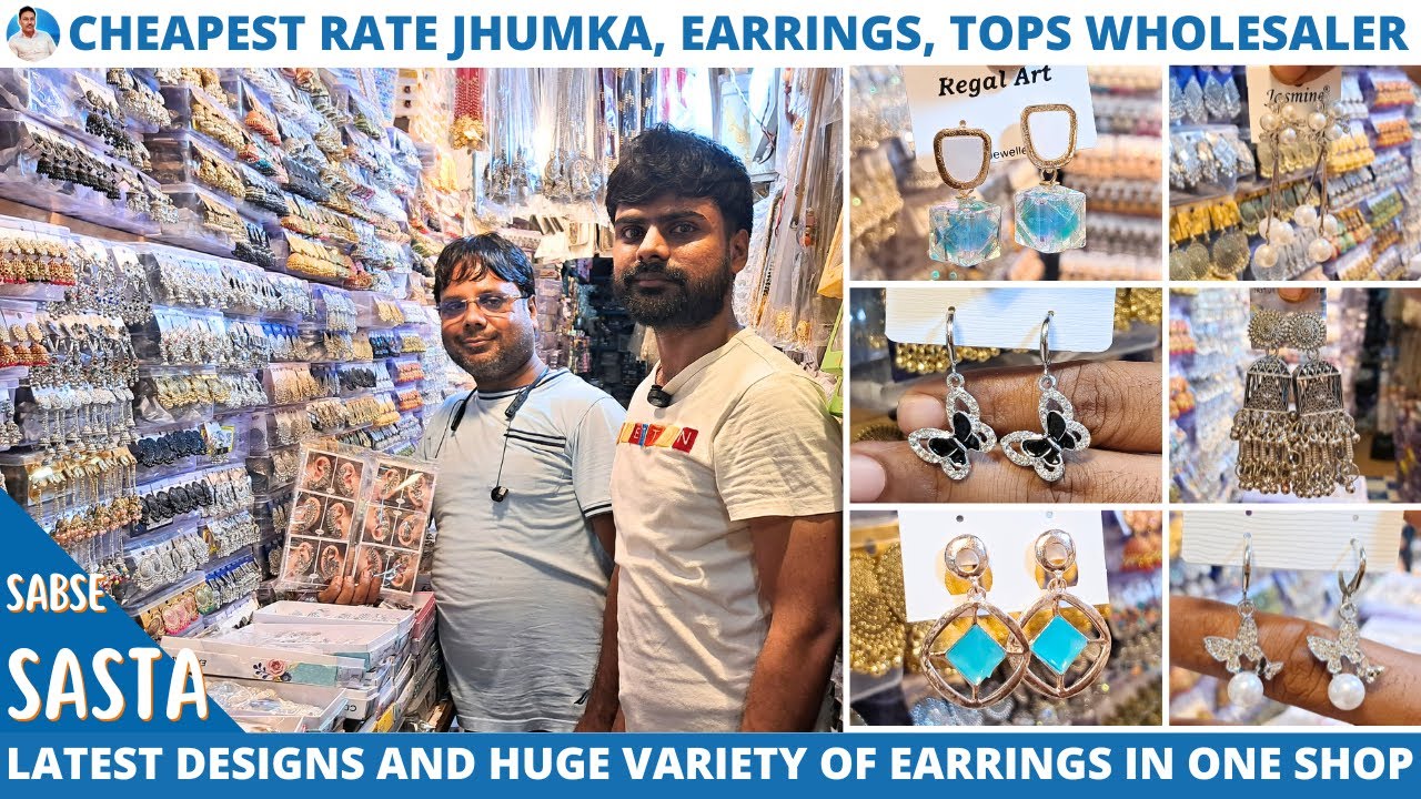 Latest Designs Earrings, Jhumka, Tops Cheapest Rate Wholesale Shop in Kolkata