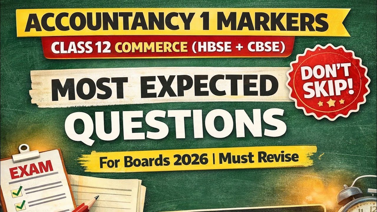 Class 12 Accountancy 1 Mark Questions | Boards 2026 | HBSE + CBSE | Most Expected & PYQ