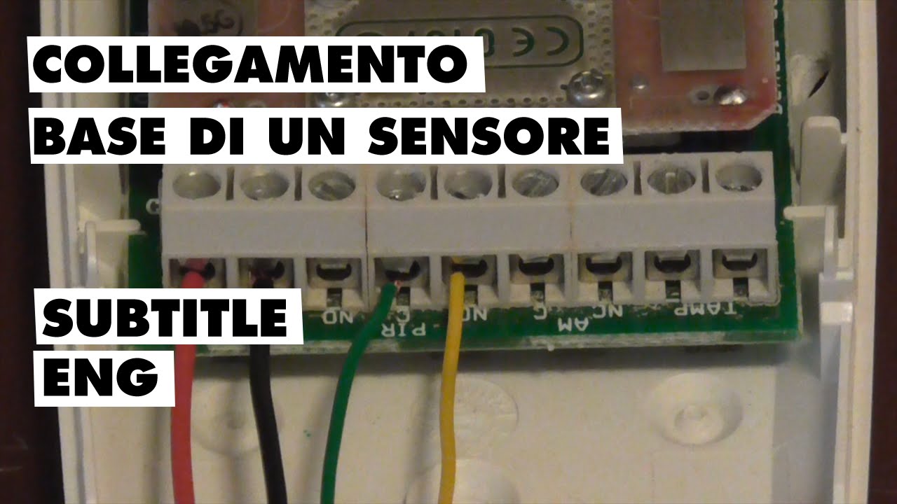Collegamento base di un sensore di movimento alla centrale di un antifurto di casa INIM