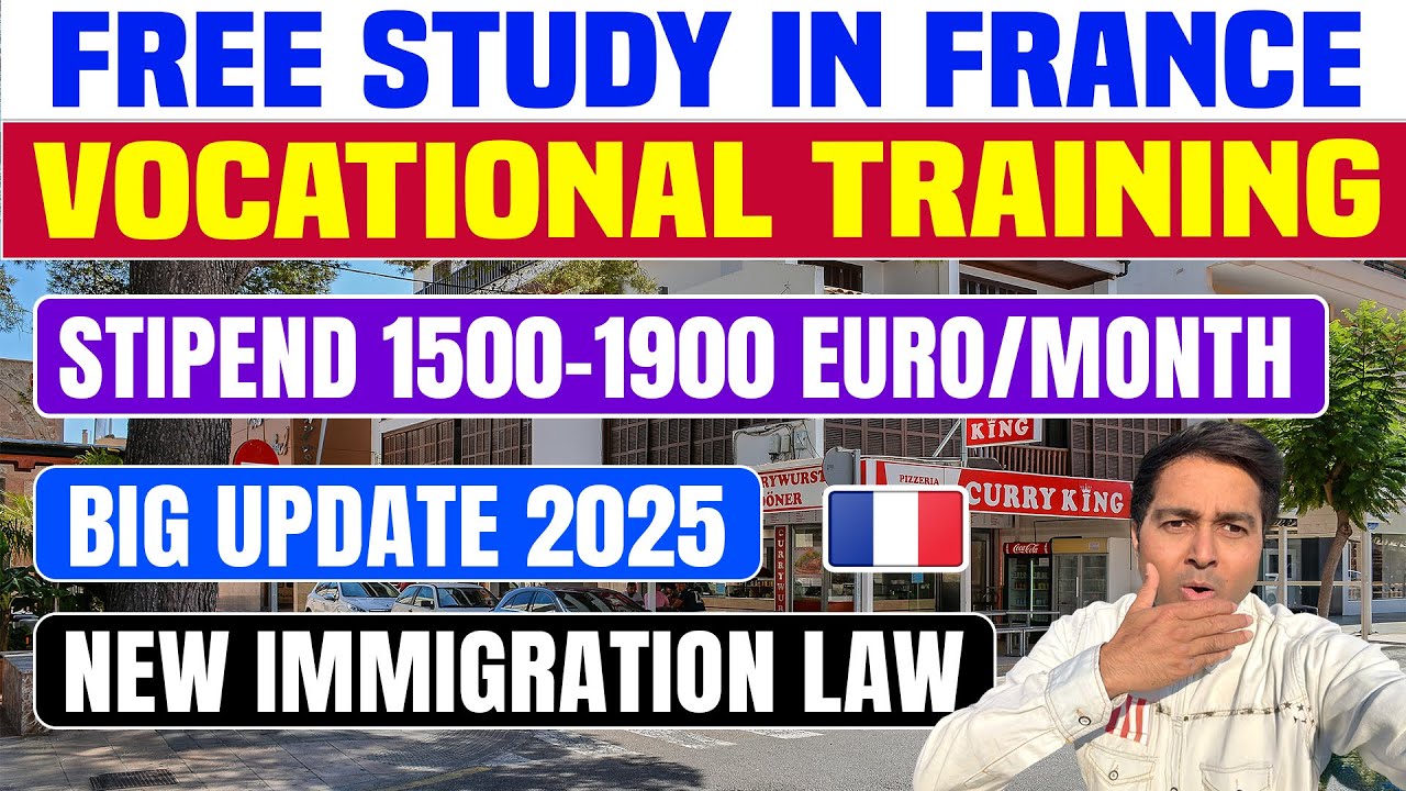 FREE STUDY IN FRANCE | STUDY VOCATIONAL TRAINING | Earn 1900 euro salary/Big update/Immigration law