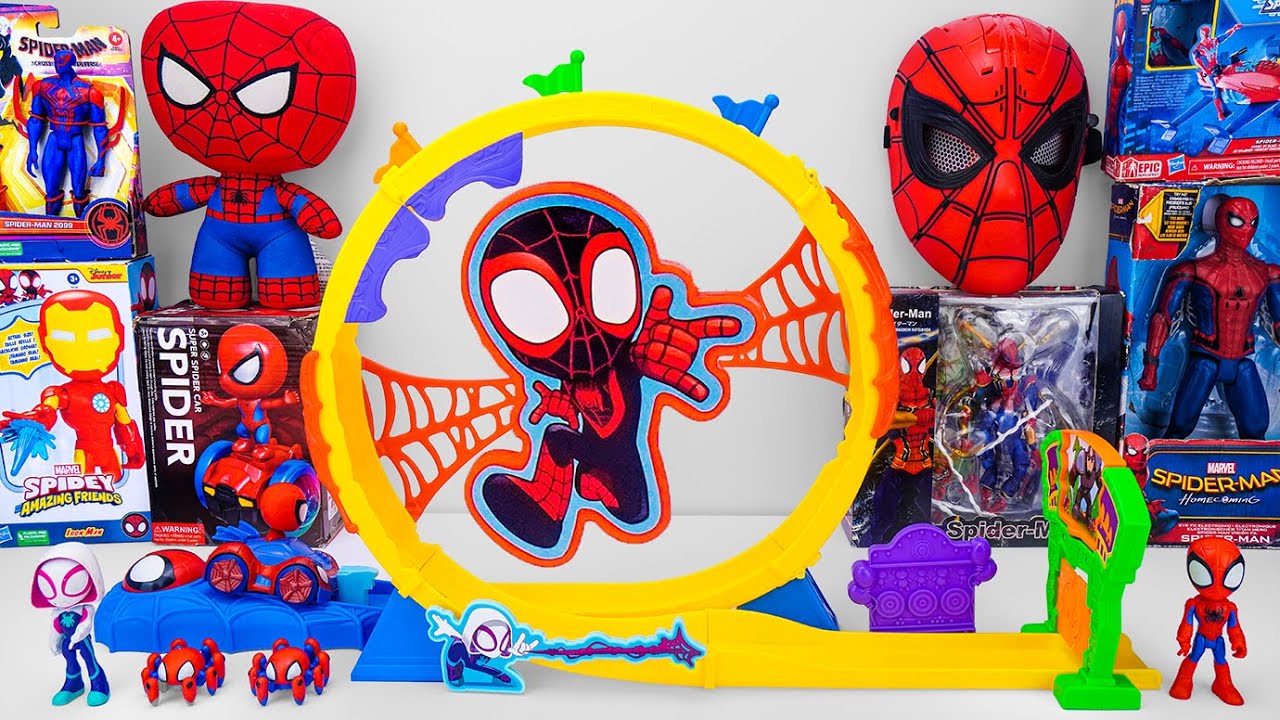 Marvel Spiderman Toys Unboxing Review | New Spiderman Metals Super Loop Track Set | Spider Man Mask
