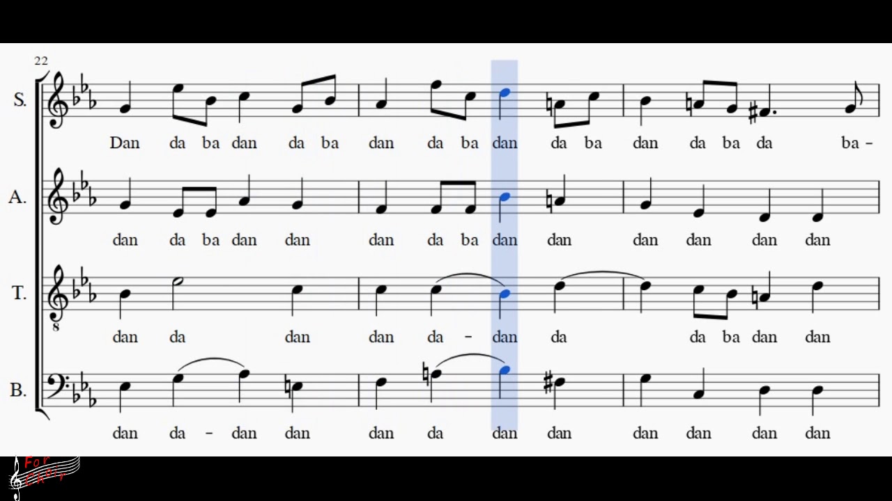 Choir/ch&oacute;r J. S. Bach - Bourr&eacute;e in E minor - Soprano + score