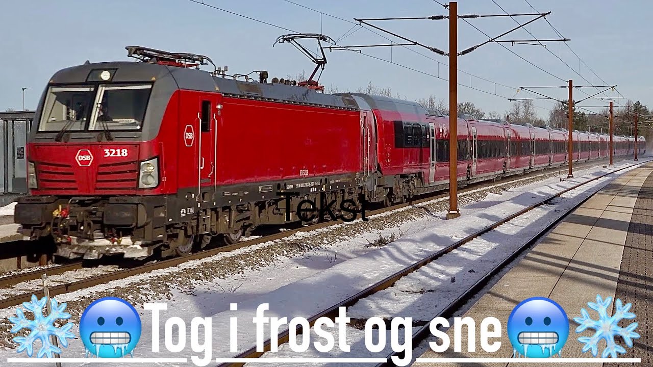 Tog i frost og sne - Lunderskov station
