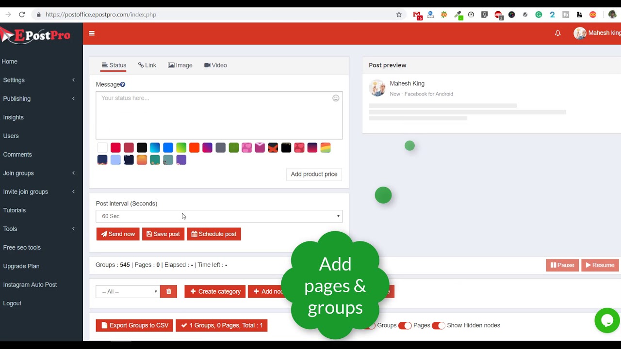 How to Create Category and Add Groups a Category on Epostpro