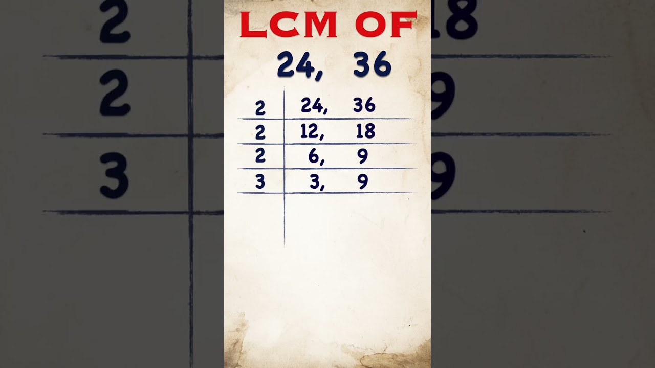 LCM of 24 and 36 / LCM निकालना सीखें / how to find LCM / #lcm  #hcfandlcmtricks  #publicmaths