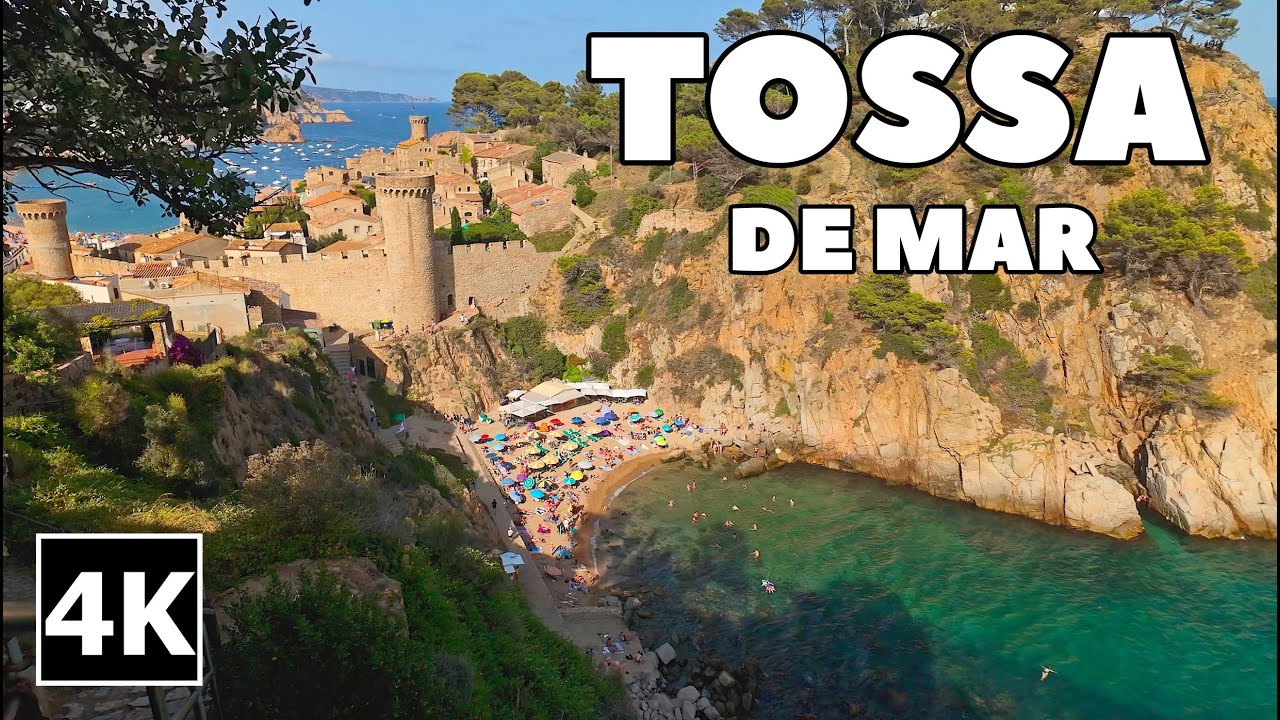 Tossa de Mar - Summer Walk 4K - With Captions