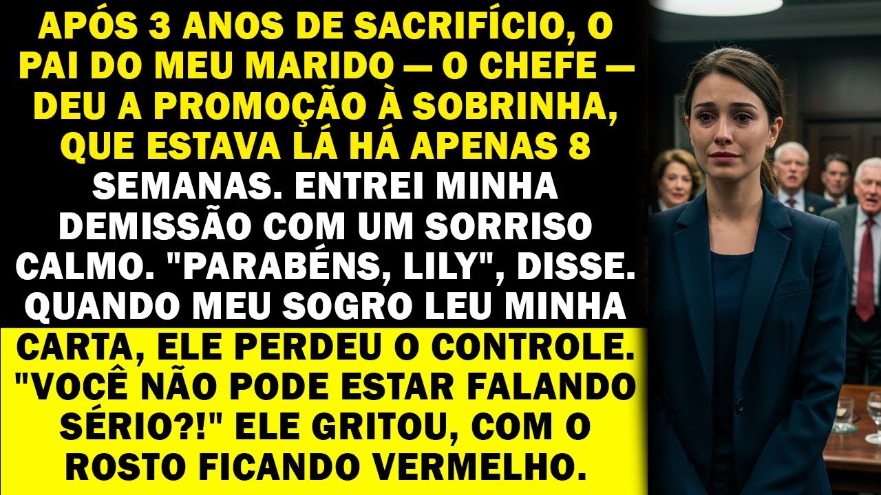 Ele riu quando eu pedi demissão.. Até ler minha carta. O que ela dizia tirou o sorriso do rosto dele
