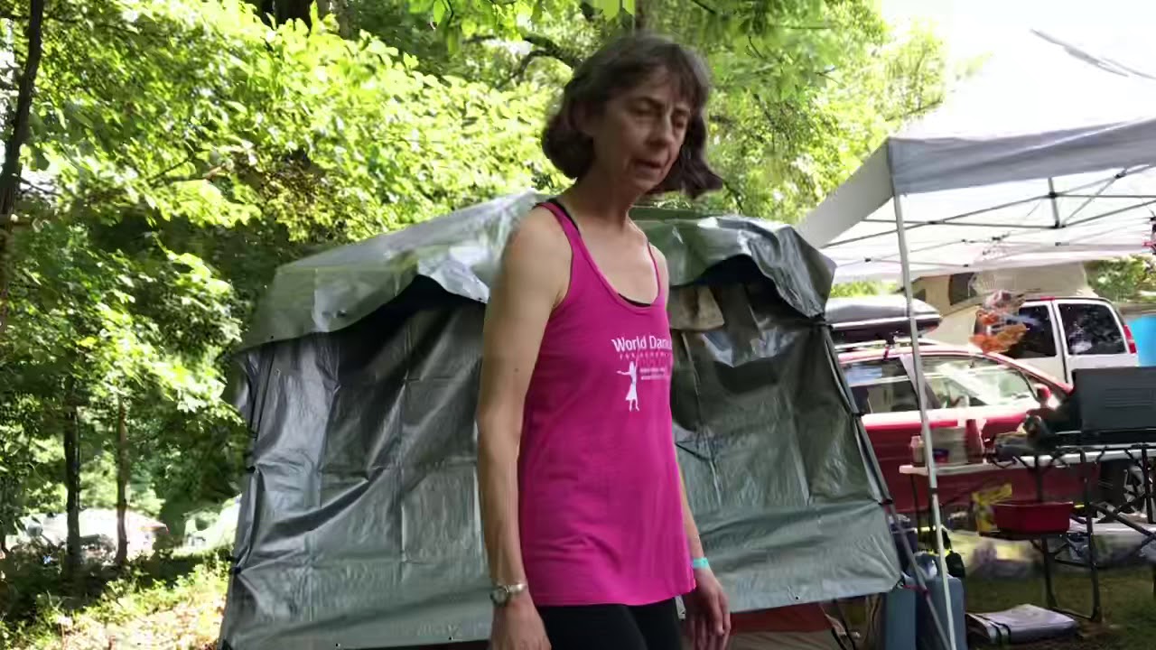#Buckdancer Ruth Alpert - shares tips on her low-impact percussive #dance style - Clifftop 2018