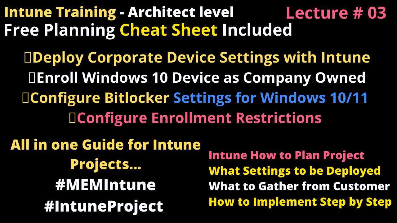 Intune Planning and Design Company Owned Devices for Windows 10 Configurations