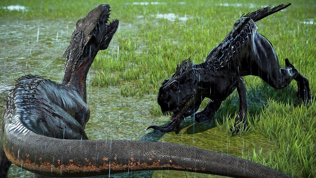 Scorpius Rex (E750) Vs Indoraptor 🌍 Jurassic World Camp Cretaceous Evolution | Fight & Breakout (4K)