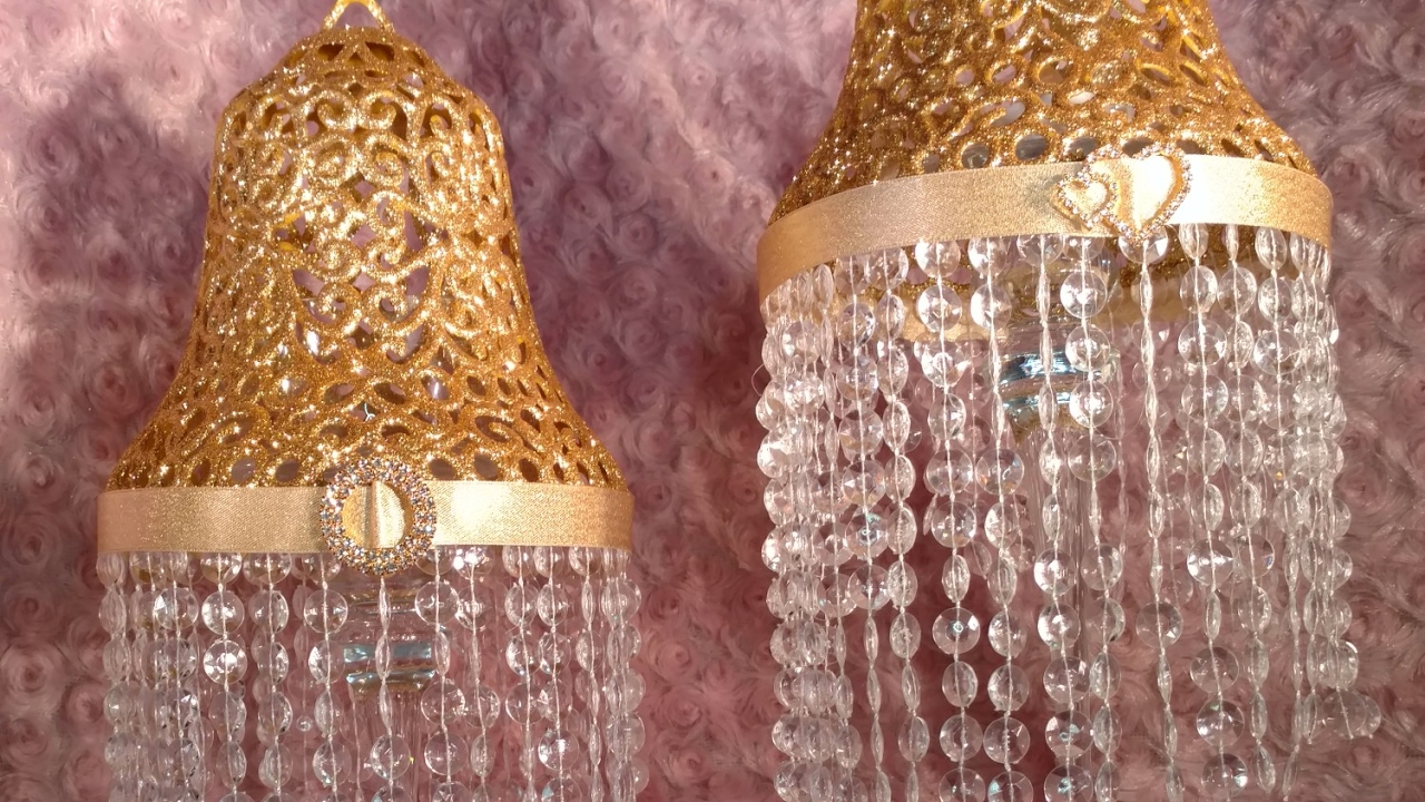 DIY Dollar Tree TableTop Chandelier Lamp