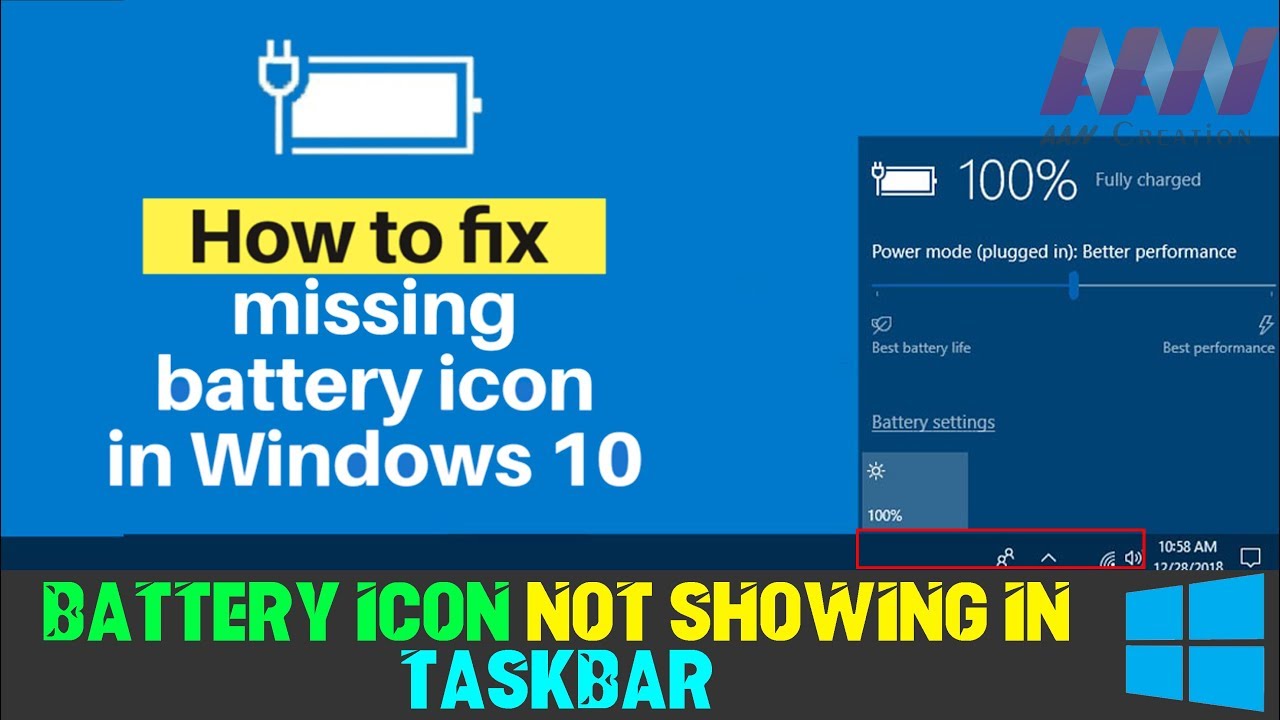 How to Fix Missing Battery Icon in Windows 10 Taskbar